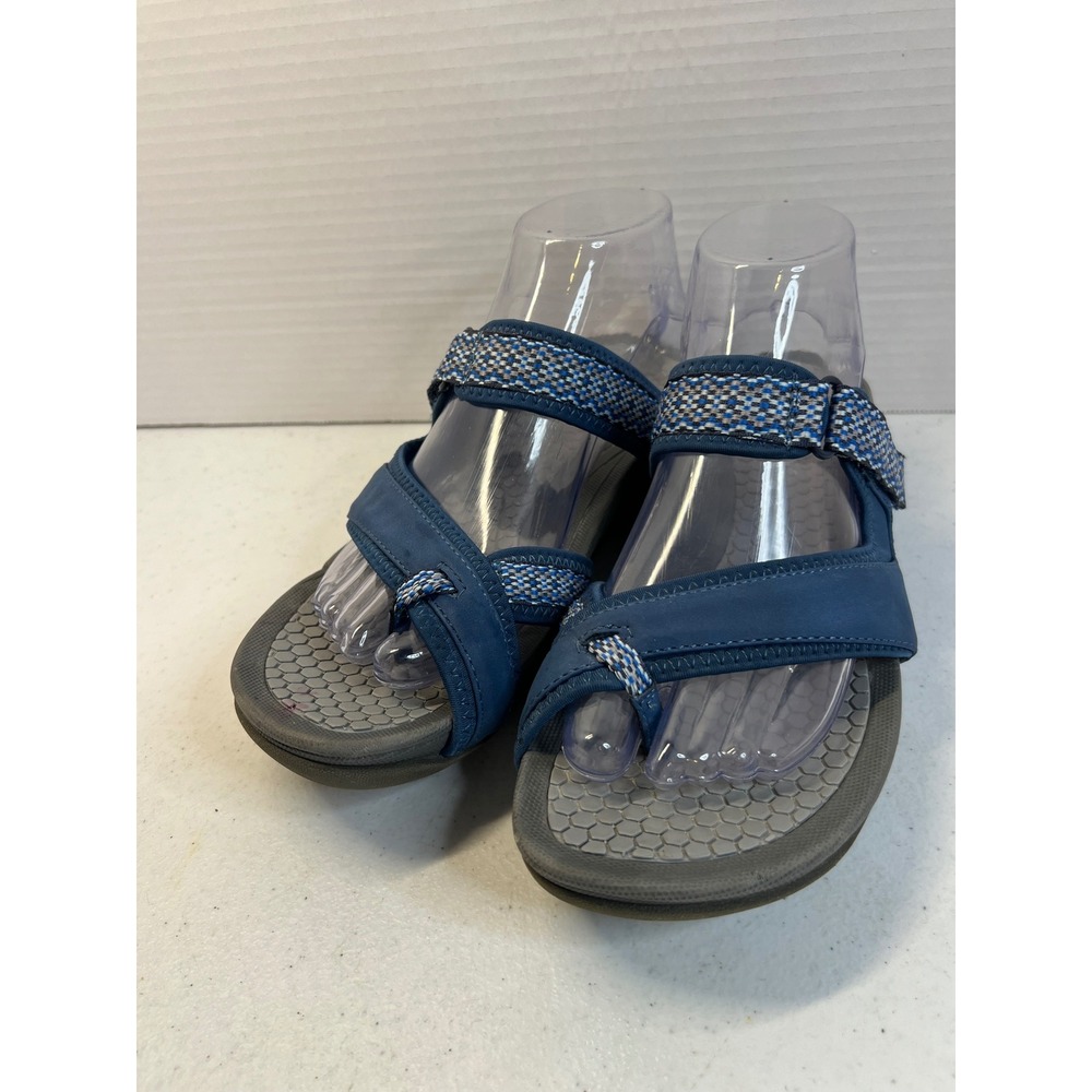 Baretraps Demi Womens 8.5M Navy Blue Strappy Toe Loop Sandals BT25718-10601